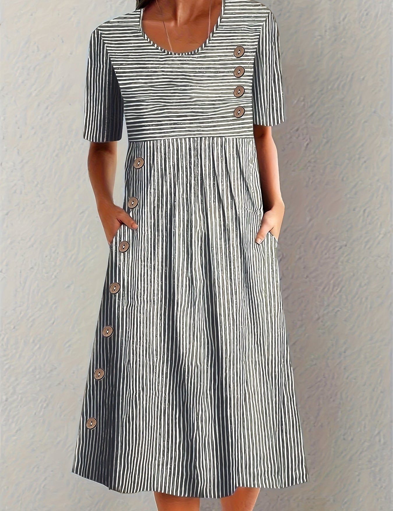 Emily | Striped Summer Midi Dress