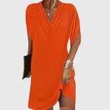 Hilary | Draped V-Neck Dress
