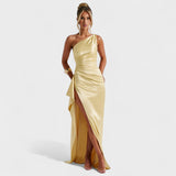 Rachel | Asymmetrical Satin Dress
