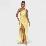 Rachel | Asymmetrical Satin Dress
