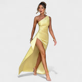 Rachel | Asymmetrical Satin Dress