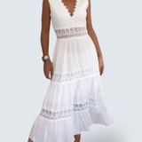 Evelyn | Handcrafted Lace V-Neck Dress