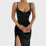 Amelia | Velvet Dress with Slit
