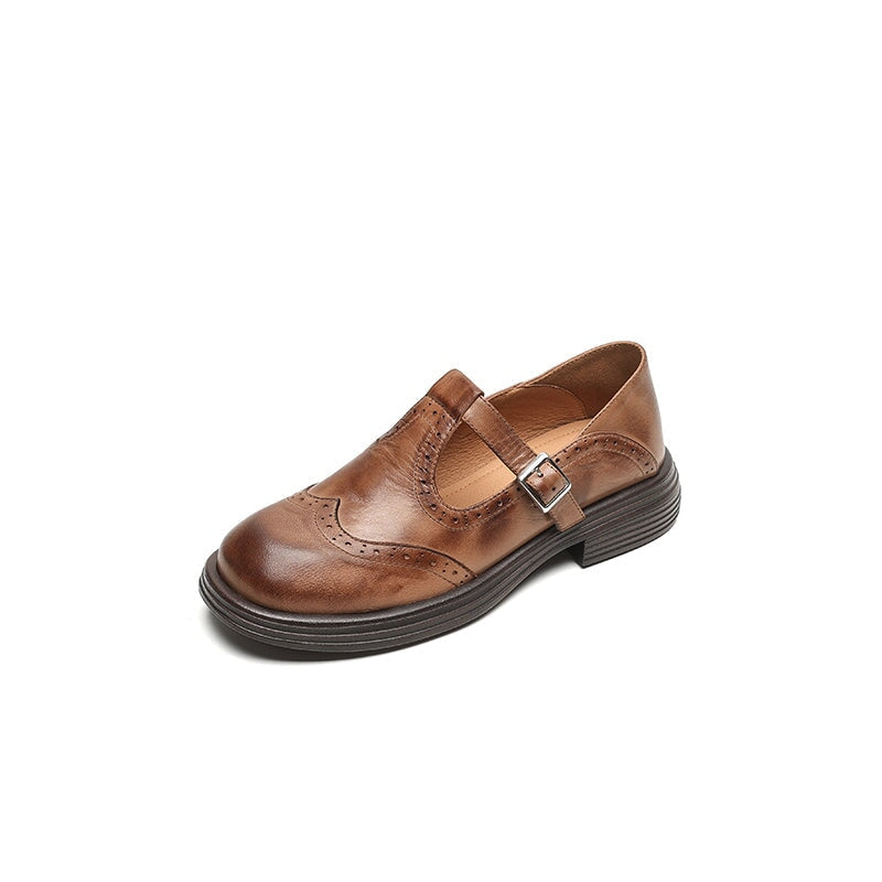 Amelia | Elegant Leather Mary Jane Flats