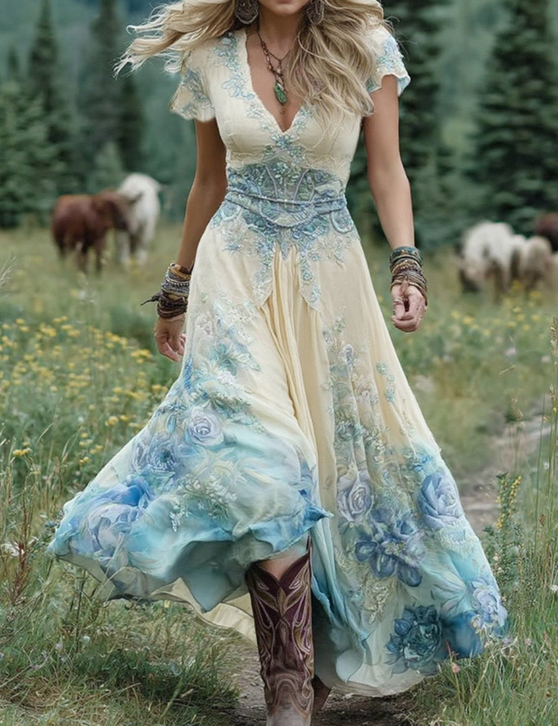 Amelia | Short Maxi Floral Dress