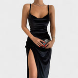 Amelia | Velvet Dress with Slit