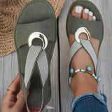 Emma | Flat Sandals With Metal Buckle