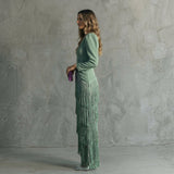 Ava | V-Neck Fringe Maxi Dress