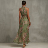 Dove | Floral Halter Maxi Dress