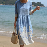 Emmeline | Botanical Print Midi Dress
