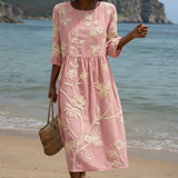 Emma | Botanical Print Midi Dress