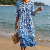 Evelyn | Round Neck Printed Maxi Dress