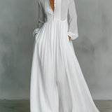 Evelyn | Flowing Button Front Maxi Dress