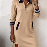 Emma | Chic Long Sleeve Cotton Dress