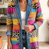 Iris | Retro Leopard Denim Jacket