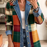 Bianca | Retro Plaid Denim Jacket