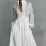 Evelyn | Flowing Button Front Maxi Dress
