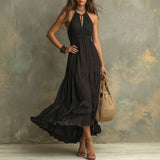 Claire | Black Ruffled Lace Maxi