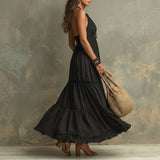 Claire | Black Ruffled Lace Maxi