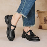 Amelia | Elegant Leather Mary Jane Flats
