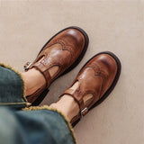 Amelia | Elegant Leather Mary Jane Flats