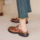Amelia | Elegant Leather Mary Jane Flats