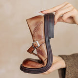Amelia | Elegant Leather Mary Jane Flats