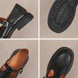 Amelia | Elegant Leather Mary Jane Flats