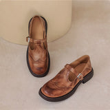 Amelia | Elegant Leather Mary Jane Flats