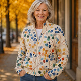 Ivy | Colourful Leaf Print Knit Cardigan