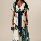 Marina | Long Watercolour Print Dress
