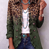 Nora | Leopard Ombre Ruffle Blazer