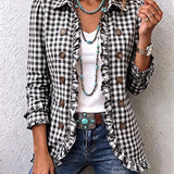 Florence | Gingham Ruffled Button Jacket