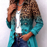 Nora | Leopard Ombre Ruffle Blazer
