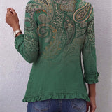 Isla | Bohemian Paisley Ruffle Jacket