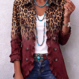 Nora | Leopard Ombre Ruffle Blazer
