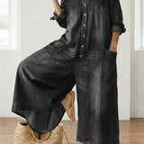 Avery | Cotton Denim Jumpsuit