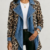 Abigail | Paneled Leopard Denim Jacket