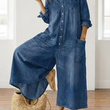 Avery | Cotton Denim Jumpsuit