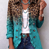 Nora | Leopard Ombre Ruffle Blazer