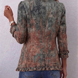 Eleanor | Vintage Gradient Ruffle Jacket