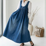 Chloe | Vintage Denim Maxi Dress