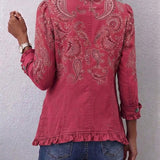 Madeline | Vintage Paisley Ruffle Jacket