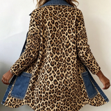 Ruby | Leopard Denim Panel Jacket