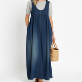Chloe | Vintage Denim Maxi Dress