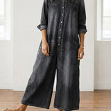 Avery | Cotton Denim Jumpsuit