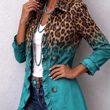 Nora | Leopard Ombre Ruffle Blazer