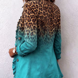 Nora | Leopard Ombre Ruffle Blazer