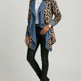 Abigail | Paneled Leopard Denim Jacket
