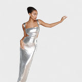 Isabella | Sparkling Silver Evening Gown